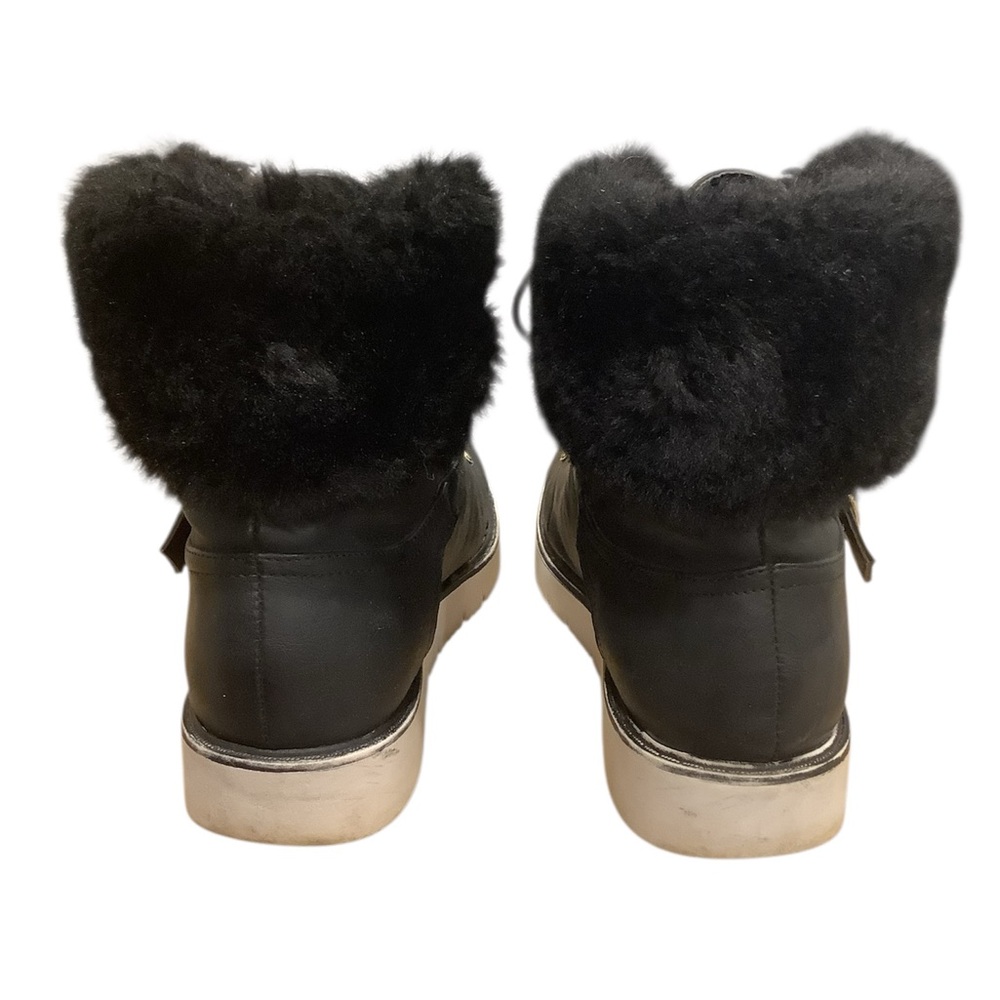 ShoeDazzle Kaytlyn Women's Black Fur-Lined Lace-up Boots Size 9 - Picture 2 of 8